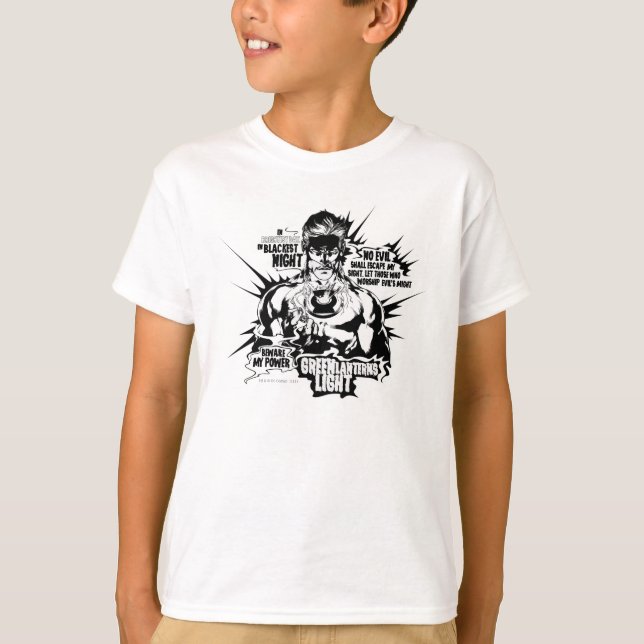 T-shirt Collage de texte de la lanterne verte (Devant)