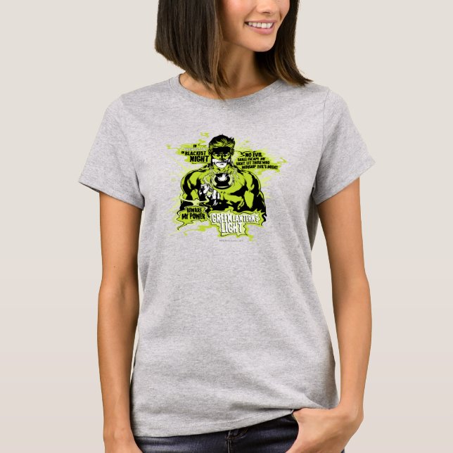 T-shirt Collage de texte de lanterne verte - Couleur (Devant)