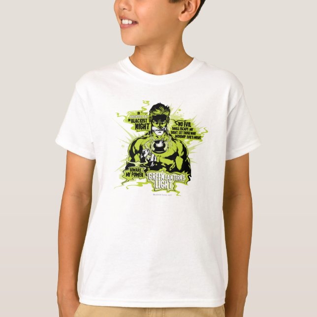 T-shirt Collage de texte de lanterne verte - Couleur (Devant)