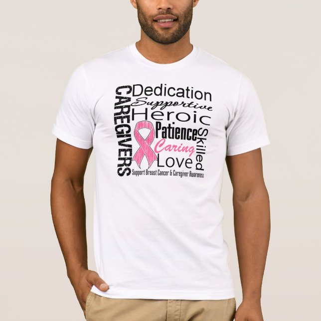 T-shirt Collage de travailleurs sociaux de cancer du sein (Devant)