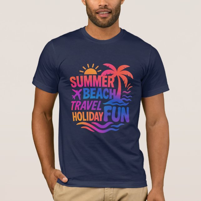 T-shirt Collage de typographie d'été avec de la graisse gr (Devant)
