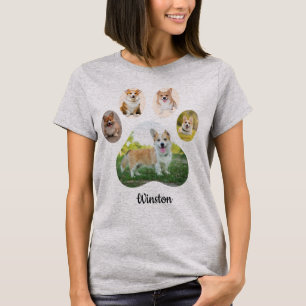 T-shirt Collage d'empreinte de patte de photo de compagnie