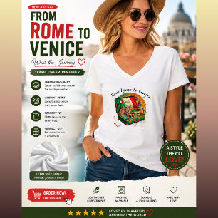 T-Shirt Collage des Lieux Emblématiques de Voyage 