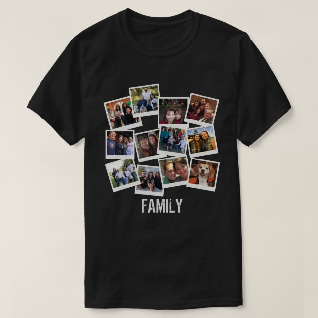 T-shirt Collage d'images photos de famille unique (Design devant)