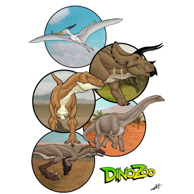 T-shirt Collage DinoZoo Dinosaur (Créateur téléchargé)