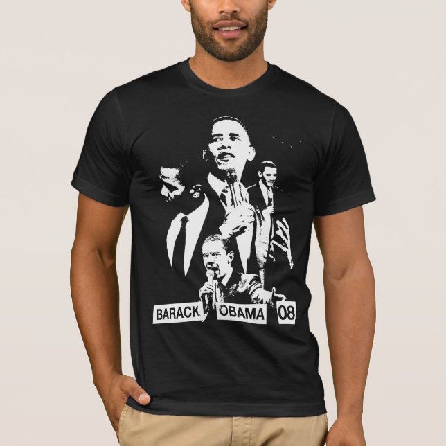 T-shirt Collage d'Obama par akamundo avec le texte (Devant)