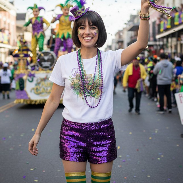T-shirt Collage éclaboussé Mardi Gras (Créateur téléchargé)