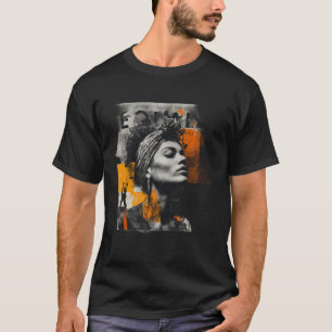 T-shirt Collage Égalité – Activiste Orange et Noir Audacie