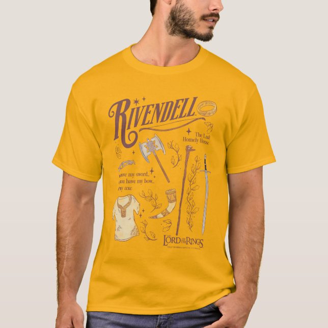 T-shirt Collage graphique aquarelle RIVENDELL™ (Devant)