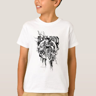 T-shirt Collage graphique de la main noire 0, noir et