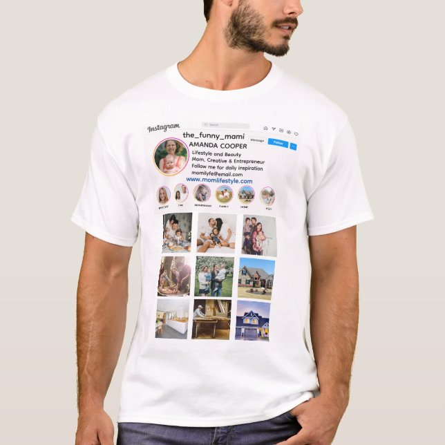 T-shirt Collage Instagram style photo promotion (Devant)