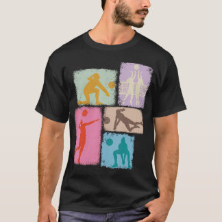 T-shirt Collage Joueuse de Volleyball Femmes Entraîneur Je