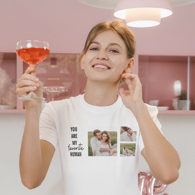 T-shirt Collage moderne Couple Photo & Romantic Love Citat (Créateur téléchargé)