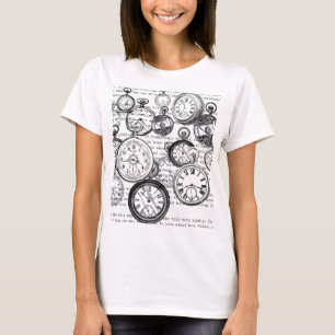 T-shirt Collage Montre de Goût Victorien Alice au Pays des