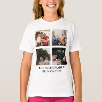 T-shirt Collage Multi-Photos Personnalisé Réunion de Famil