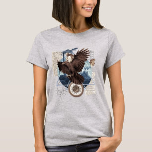 T-Shirt Collage Oiseau Corbeau