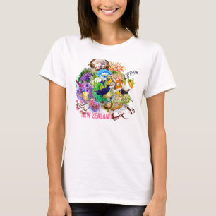 T-shirt Collage orienté de belle nature de la Nouvelle