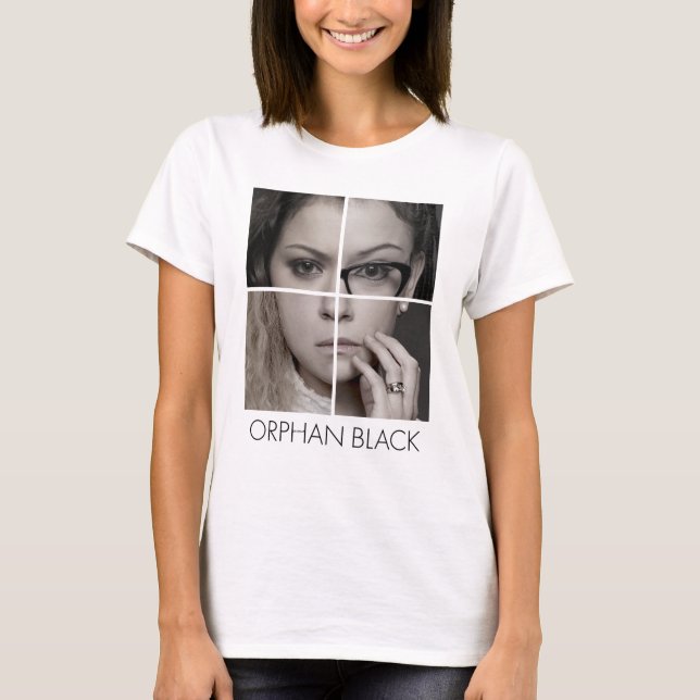 T-shirt Collage orphelin de clone du noir | (Devant)