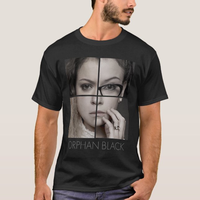 T-shirt Collage orphelin de clone du noir | (Devant)