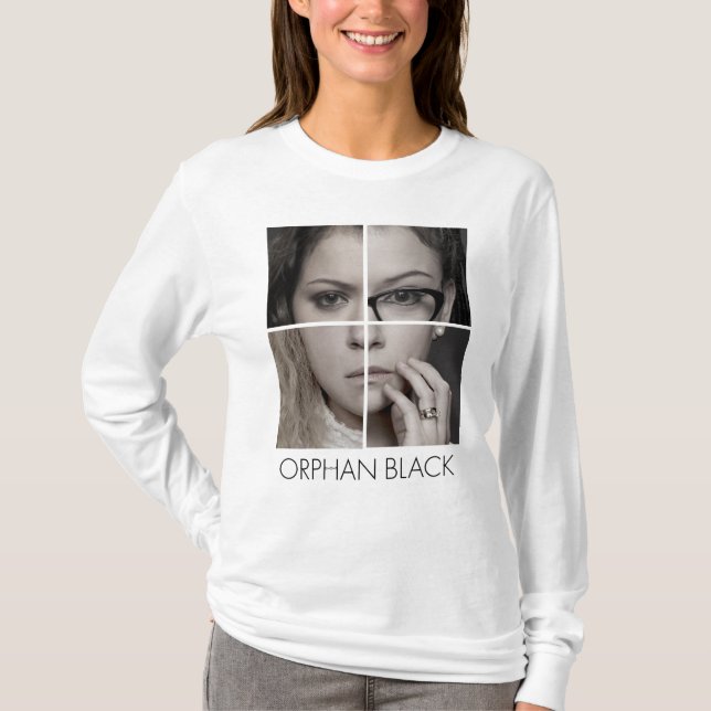 T-shirt Collage orphelin de clone du noir | (Devant)