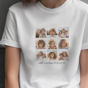 T-shirt Collage photo de 9 carrés - Noir et Blanc