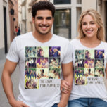T-shirt Collage photo de famille personnalisé et texte<br><div class="desc">Cool personnalisation des images et du texte de la famille ( modifier les filtres photo et le texte)</div>