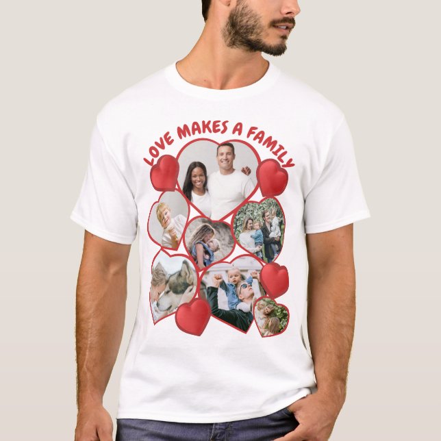 T-shirt Collage photo en forme de coeur personnalisé T-shi (Devant)