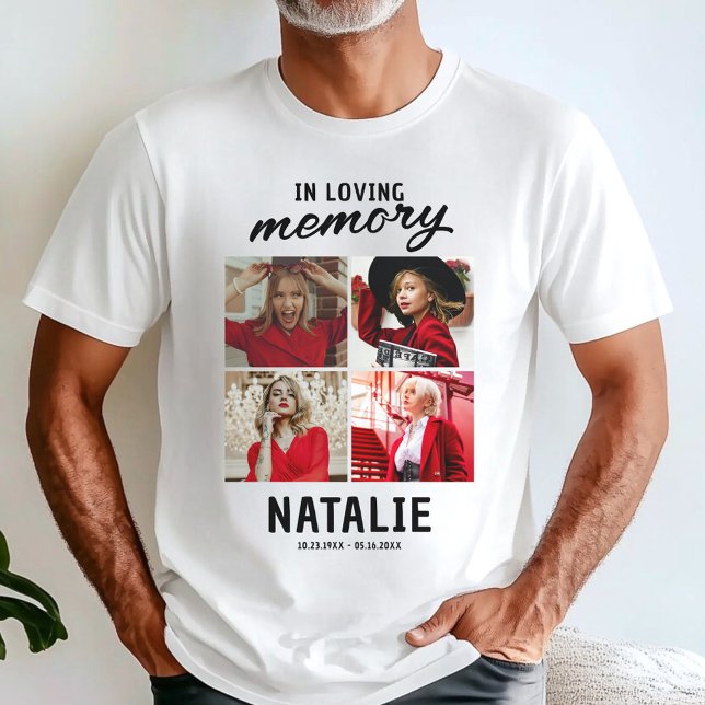 T-shirt Collage photo en souvenir affectueux (Créateur téléchargé)