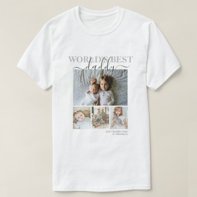 T-shirt Collage photo et texte personnalisé (Design devant)