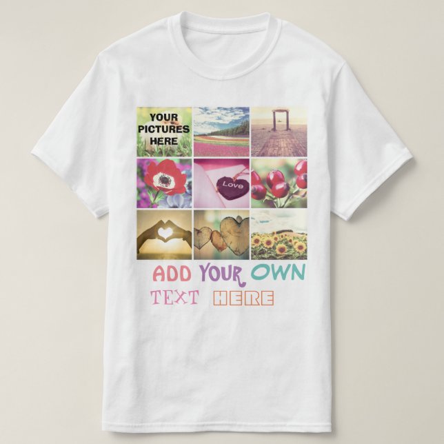 T-shirt Collage photo instagram personnalisé (Design devant)