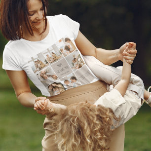 T-shirt Collage Photo Maman We Love You Personnalisé