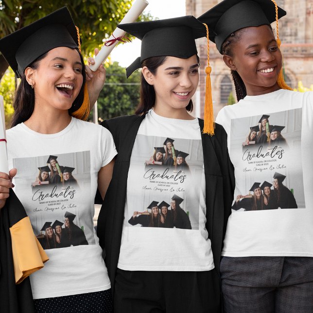 T-shirt Collage Photo Moderne Amis Diplôme (Créateur téléchargé)