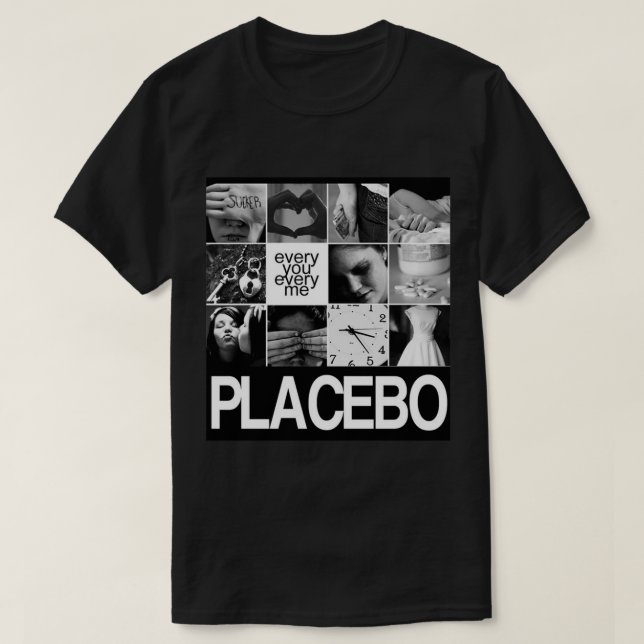 T-shirt Collage photo noir et blanc Placebo Brian Molko (Design devant)