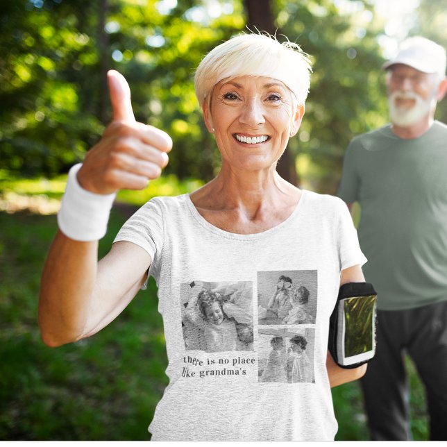 T-shirt Collage Photo Pastel Pink Meilleur grand-mère Pois (Créateur téléchargé)