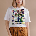 T-shirt Collage photo personnalisé Coeurs et texte<br><div class="desc">Tee cool personnalisé. Ajoutez vos propres photos. Ajoutez facilement vos photos préférées, éditez le filtre photo, le style T-shirt et la couleur et la police (taille, style, couleur... ). Pour des résultats optimaux, il est recommandé d'utiliser des photos avec le sujet face à l'avant, centré et avec un arrière -...</div>