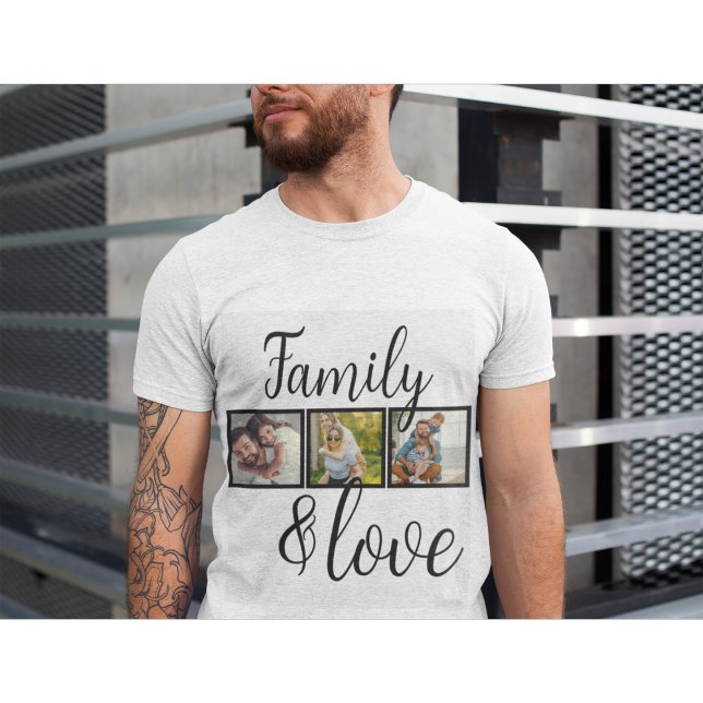 T-shirt Collage photo personnalisé de famille et d'amour (Créateur téléchargé)