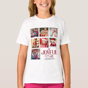 T-shirt Collage photo personnalisé Filles Nom de famille N