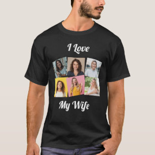 T-shirt Collage Photo Personnalisé "J'aime Ma Femme"