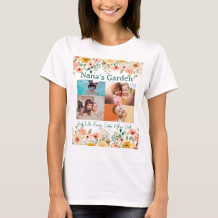T-shirt Collage photo personnalisé Jardin de Nana Grandma