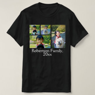 T-shirt Collage photo personnalisé sur le noir