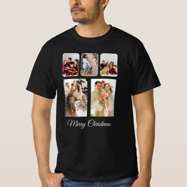 T-shirt Collage photo simple Joyeux Noël (Devant)