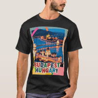 Collage Pop Art Paysage Urbain de Nuit Budapest Ho