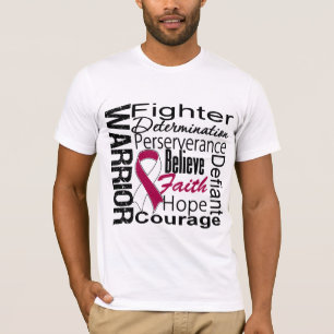 T-shirt Collage principal de guerrier de Cancer de cou
