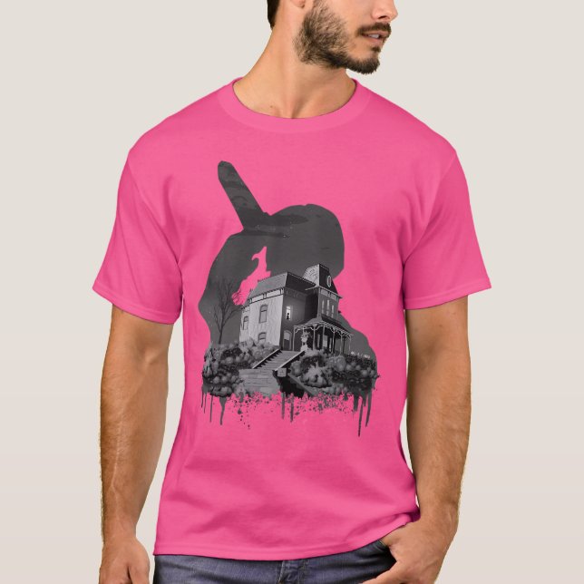 T-shirt Collage Psycho House - Alfred Hitchcock (Devant)