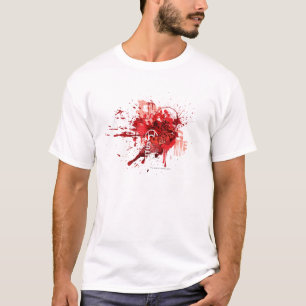 T-shirt Collage rouge de corps de lanterne