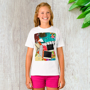 T-shirt Collage Voyage avec Iconic Landmarks Vacation.