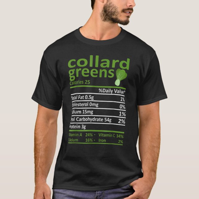 T-shirt Collard Greens Nutrition Alimentation Thanksgiving (Devant)