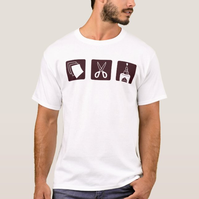 T-shirt Colle de papier de ciseaux (Devant)