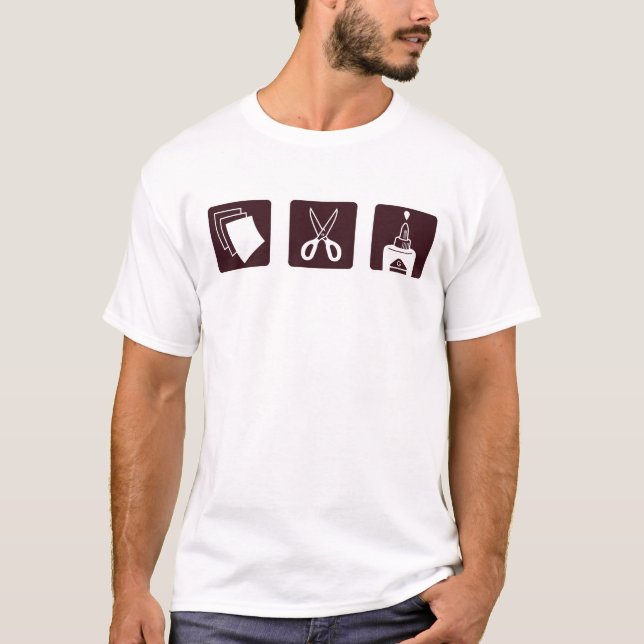 T-shirt Colle de papier de ciseaux (Devant)