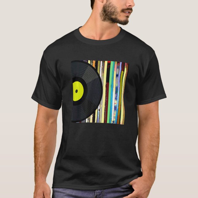 T-shirt Collecte d'albums de vinyle (Devant)